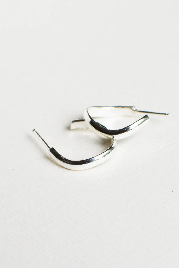 Gem & Blue Mini Heli Hoops in Sterling Silver at Parc Shop | Minneapolis, MN