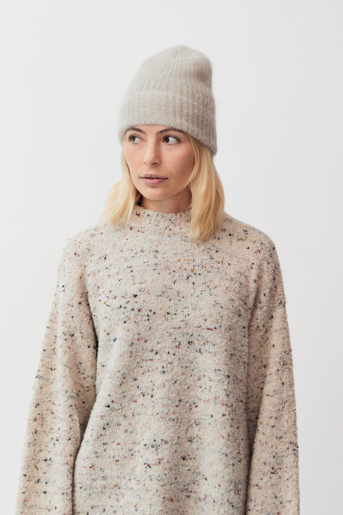 American Dreams Mila Mohair Beanie in Beige at Parc Shop | Minneapolis, MN