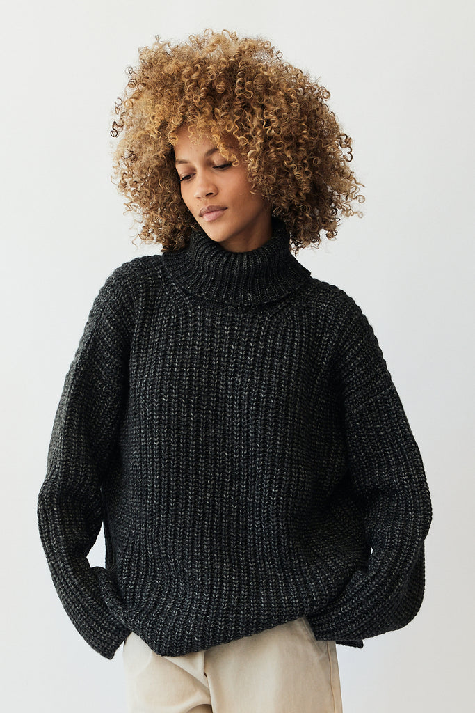 Atelier Delphine Alpaca Rib Turtleneck in Charcoal at Parc Shop | Minneapolis, MN 