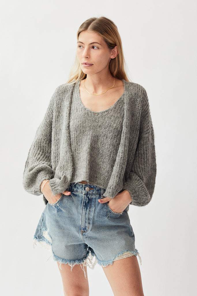 Atelier Delphine Cora Cardigan in Silver at Parc Shop