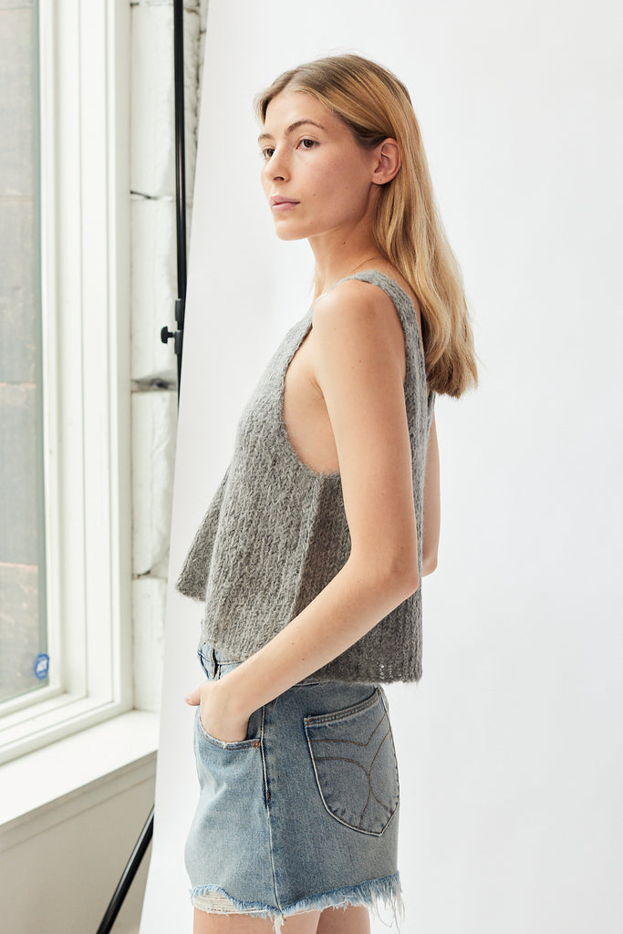 Atelier Delphine Sweater Tank in Silver at Parc Shop