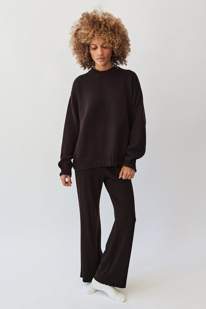 Donni Baby Rib Scallop Pant in Espresso at Parc Shop | Minneapolis, MN