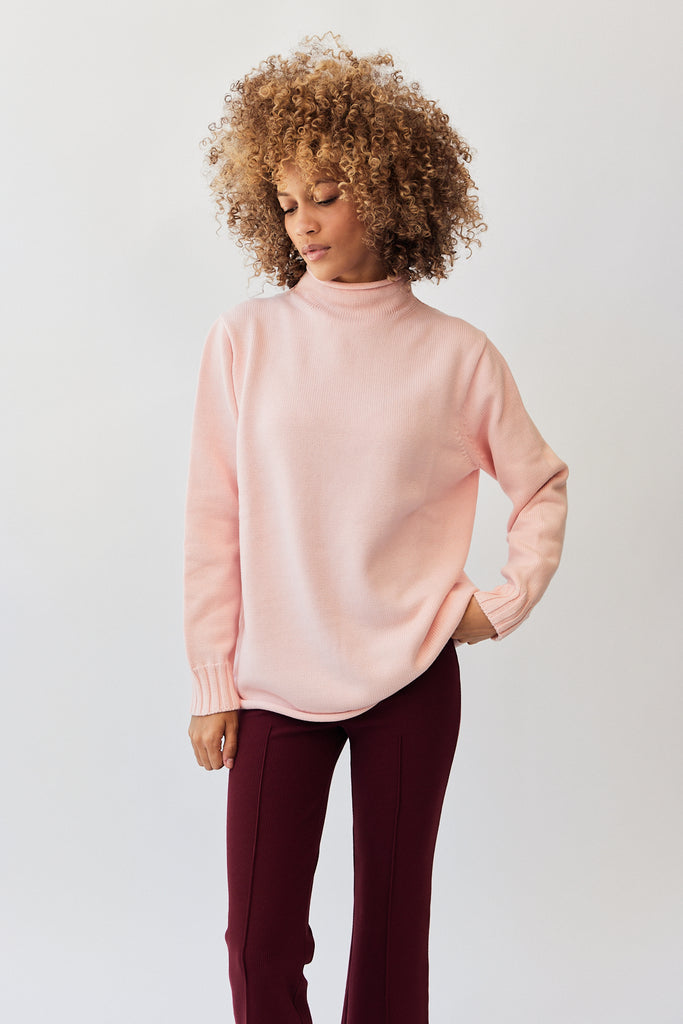 Donni Cotton Cashmere Roll Neck Sweater in Ballerina at Parc Shop | Minneapolis, MN