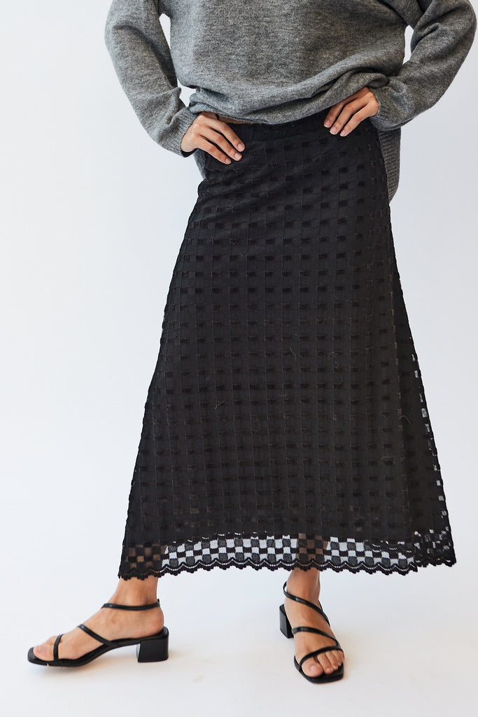 Find Me Now Harmony Checkered Skirt in Black at Parc Shop | Minneapolis, MN