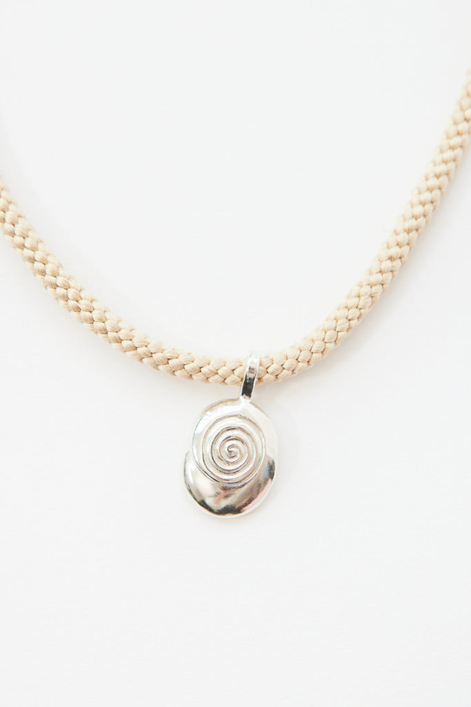 Kara Yoo - Sand Nautilus Silk Necklace - Sterling Silver - Parc Shop