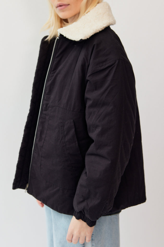 Micaela Greg Reversible Bomber in Black at Parc Shop | Minneapolis, MN