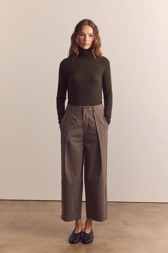 Amente Ankle Length Wide Leg Trouser in Mud at Parc Shop | Minneapolis, MN