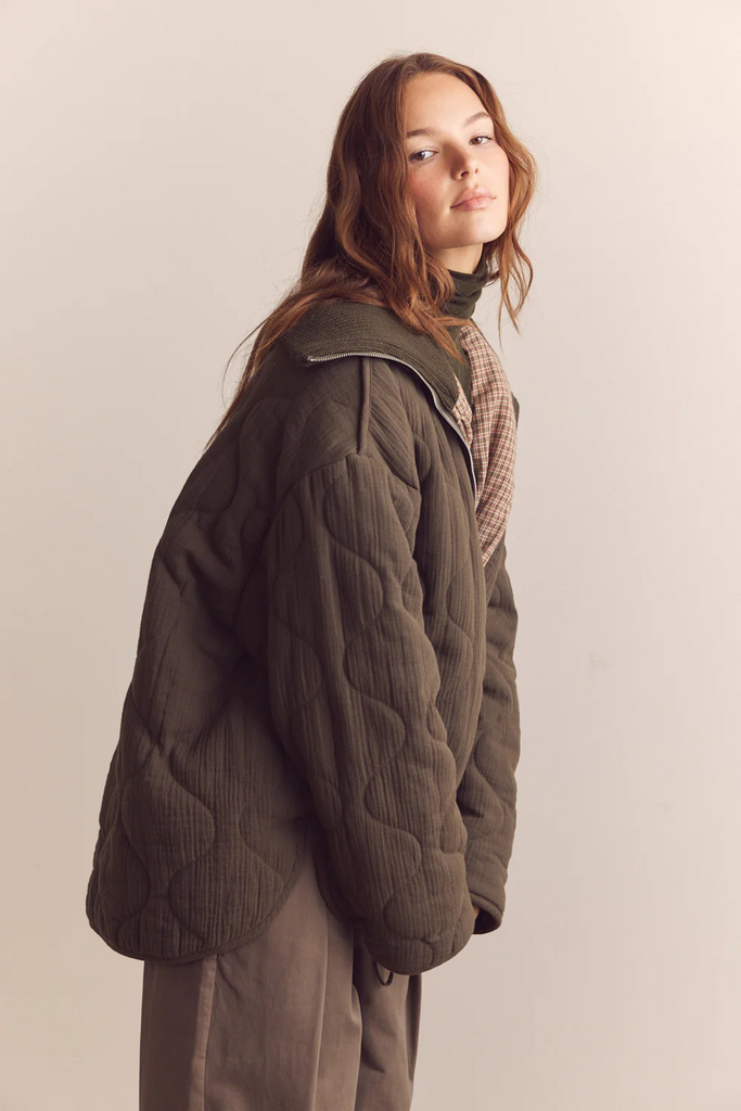 Amente High Neck Quilt Jacket in Forest at Parc Shop | Minneapolis, MN