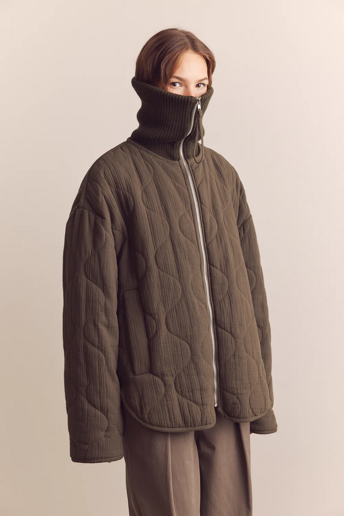 Amente High Neck Quilt Jacket in Forest at Parc Shop | Minneapolis, MN