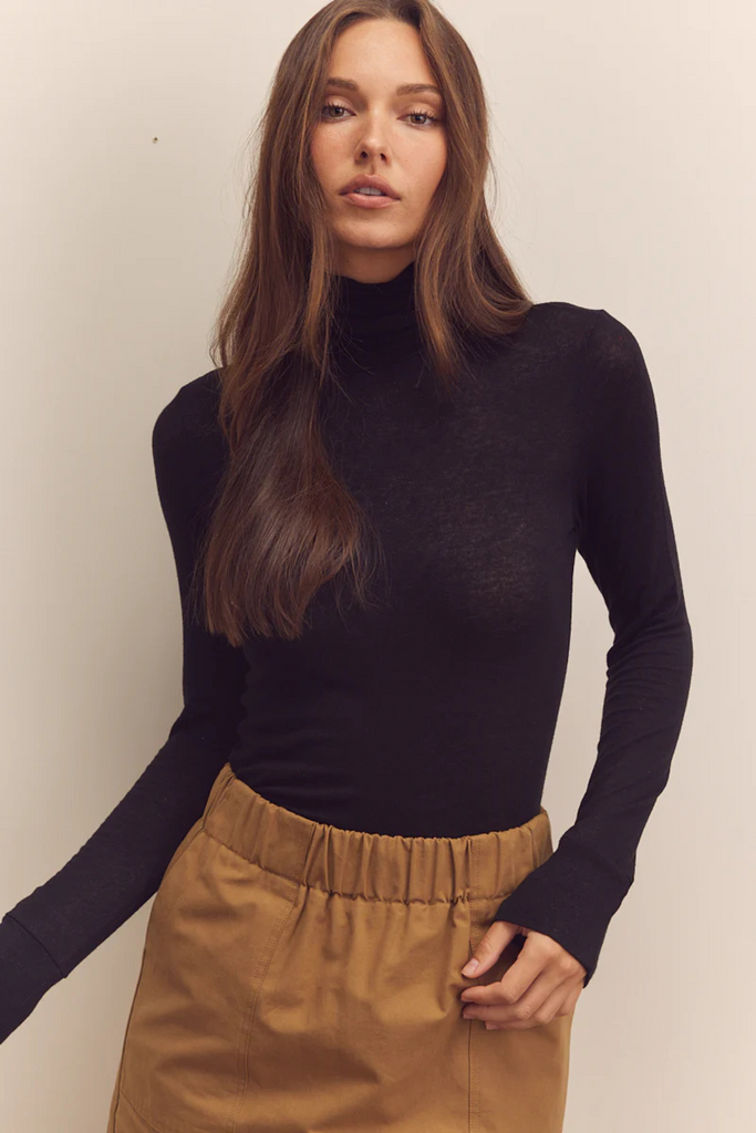 Amente Wool Blend Lightweight Turtleneck in Black at Parc Shop | Minneapolis, MN