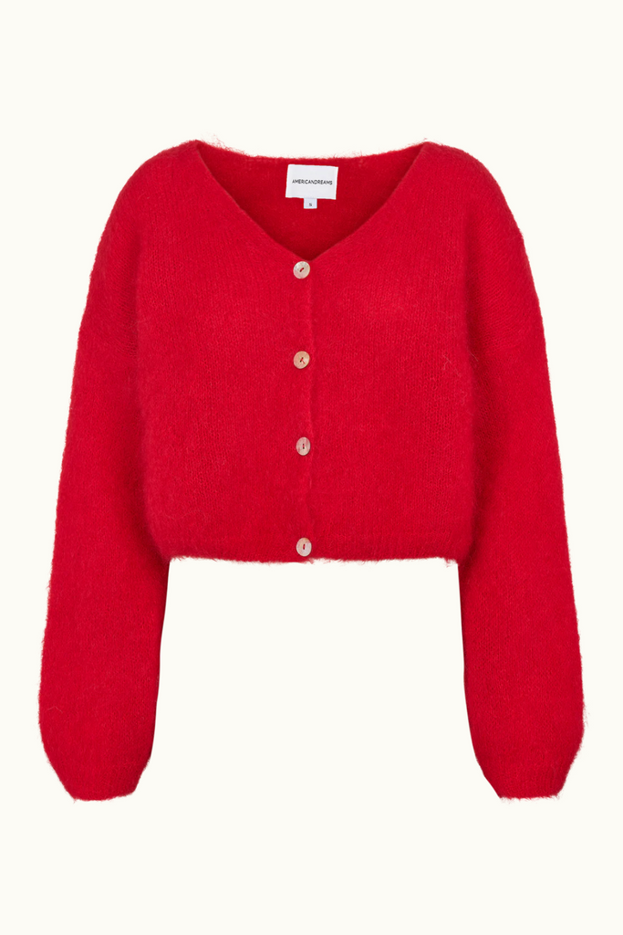 American Dreams Cornelia Cropped Cardigan in Lipstick Red at Parc Shop | Minneapolis, MN