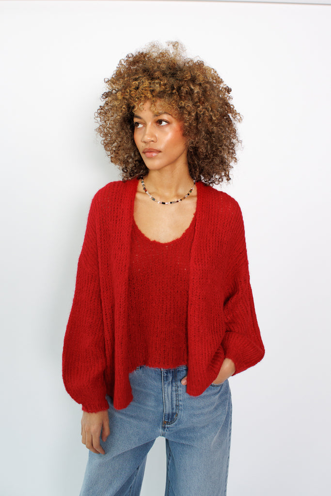 Atelier Delphine Cora Cardigan in Red at Parc Shop | Minneapolis, MN