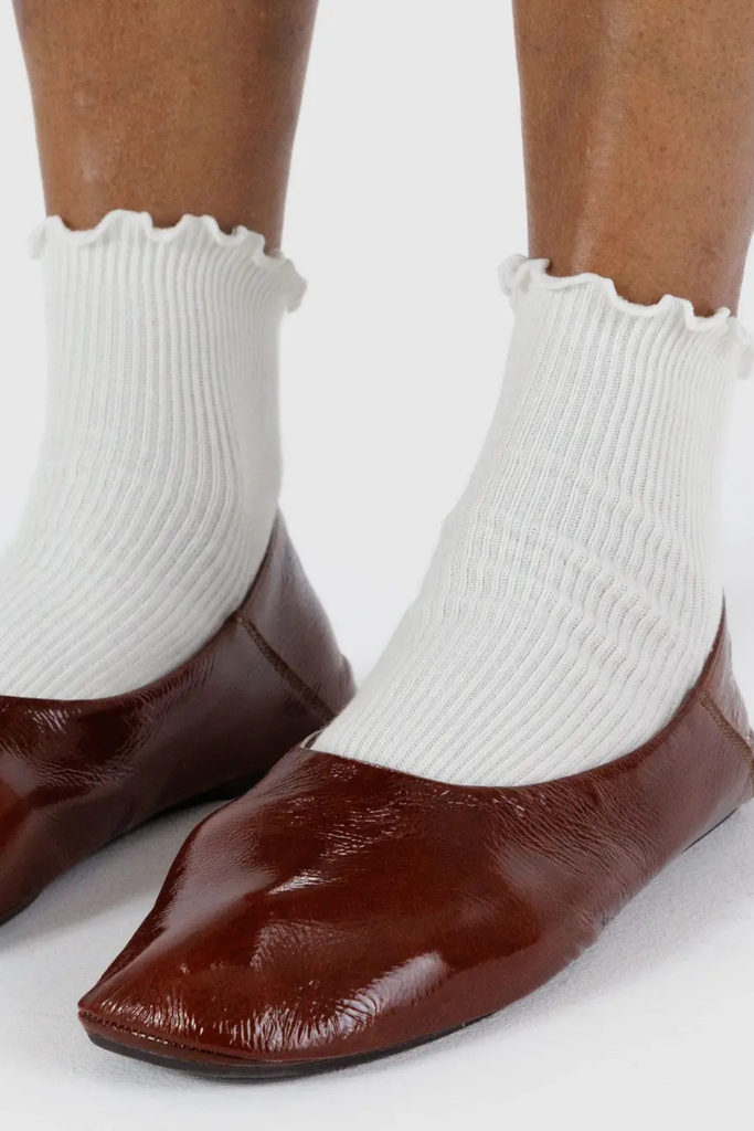 Baggu Lettuce Edge Socks (Set of 2) in White at Parc Shop | Minneapolis, MN