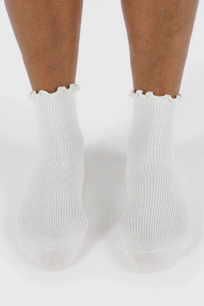 Baggu Lettuce Edge Socks (Set of 2) in White at Parc Shop | Minneapolis, MN