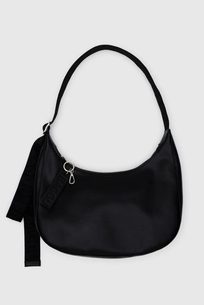 Baggu Medium Recycled Leather Crescent Bag in Black at Parc Shop | Minneapolis, MN