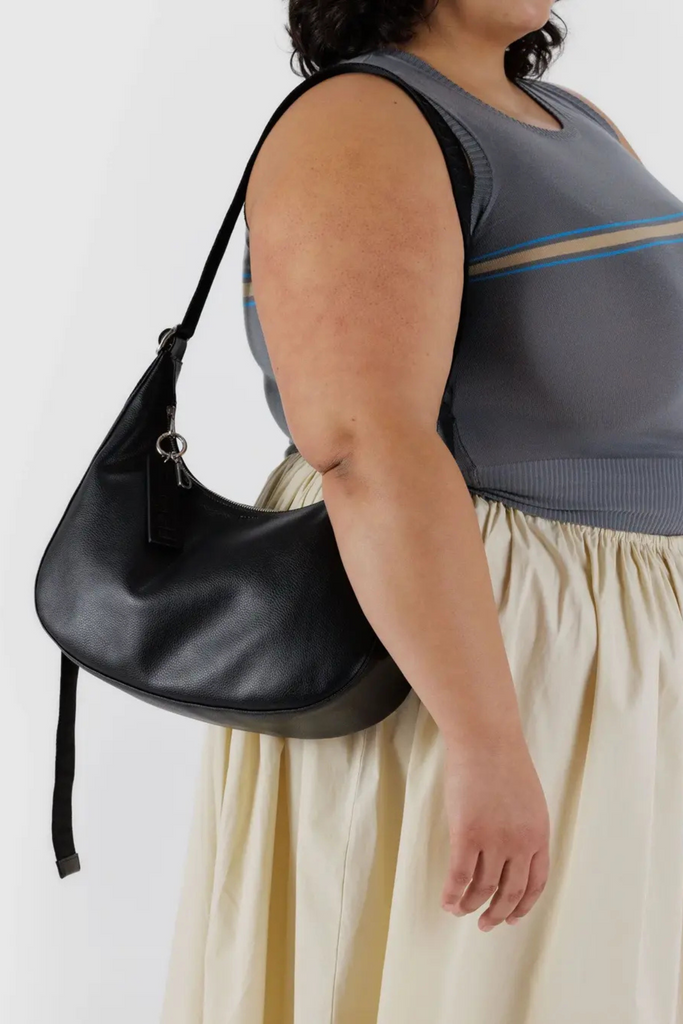 Baggu Medium Recycled Leather Crescent Bag in Black at Parc Shop | Minneapolis, MN