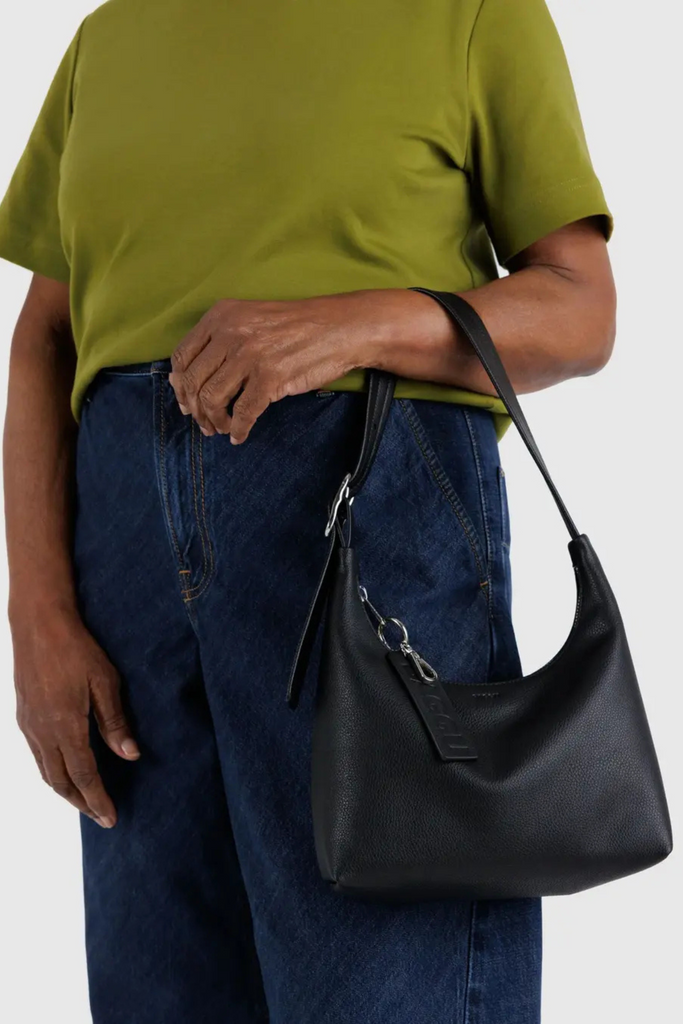 Baggu Mini Recycled Leather Shoulder Bag in Black at Parc Shop | Minneapolis, MN