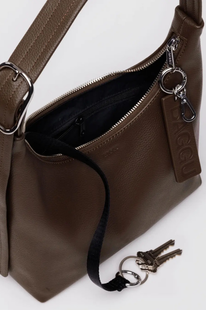 Baggu Mini Recycled Leather Shoulder Bag in Brown at Parc Shop | Minneapolis, MN