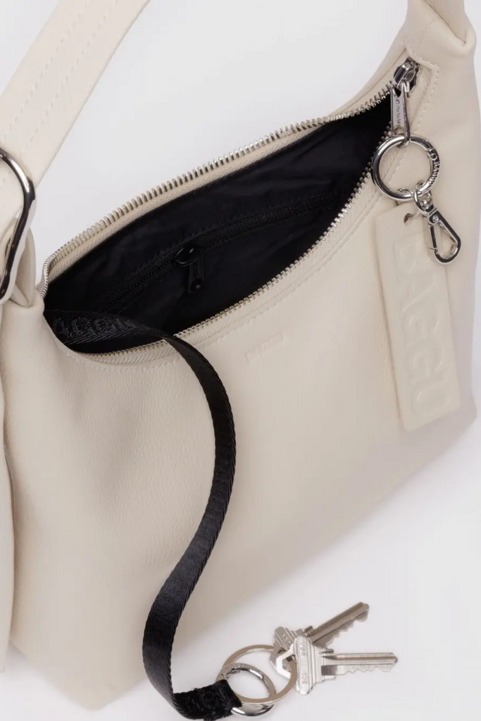 Baggu Mini Recycled Leather Shoulder Bag in Stone at Parc Shop | Minneapolis, MN