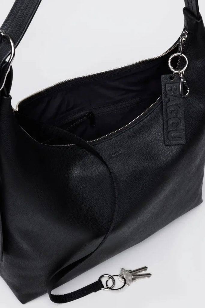 Baggu Recycled Leather Shoulder Bag in Black at Parc Shop | Minneapolis, MN