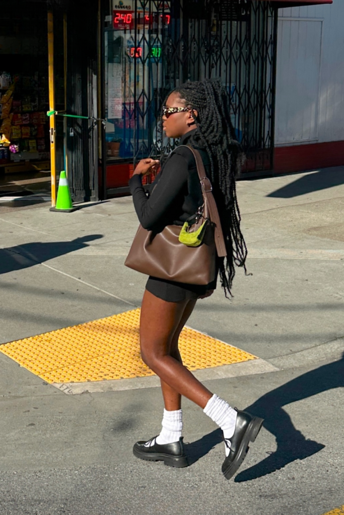 Baggu Recycled Leather Shoulder Bag in Brown at Parc Shop | Minneapolis, MN