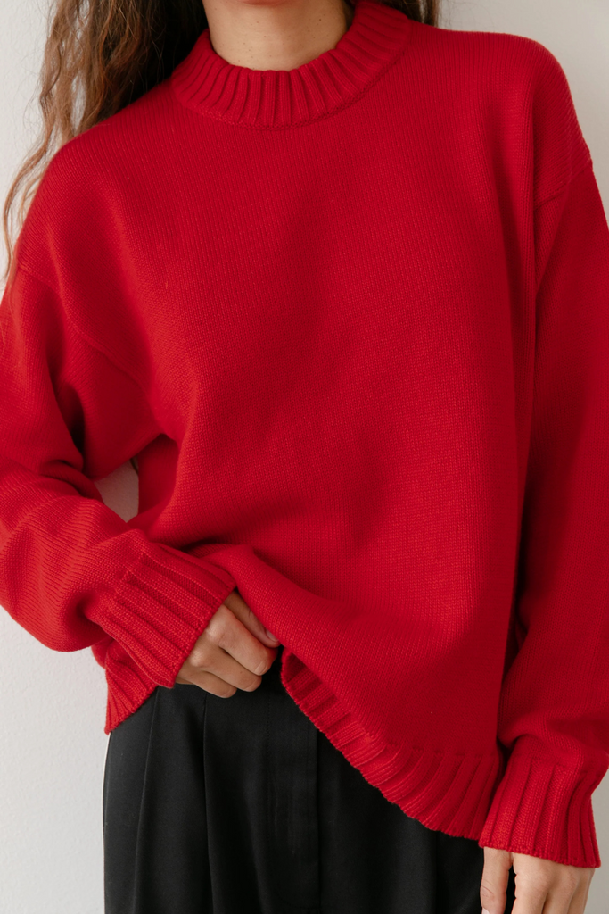 Donni Cotton Cashmere Crewneck Sweater in Tomato at Parc Shop | Minneapolis, MN