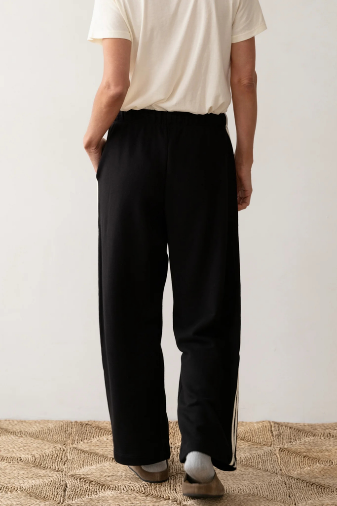 Donni Eco-Terry Stripe Crop Pant in Black at Parc Shop | Minneapolis, mN