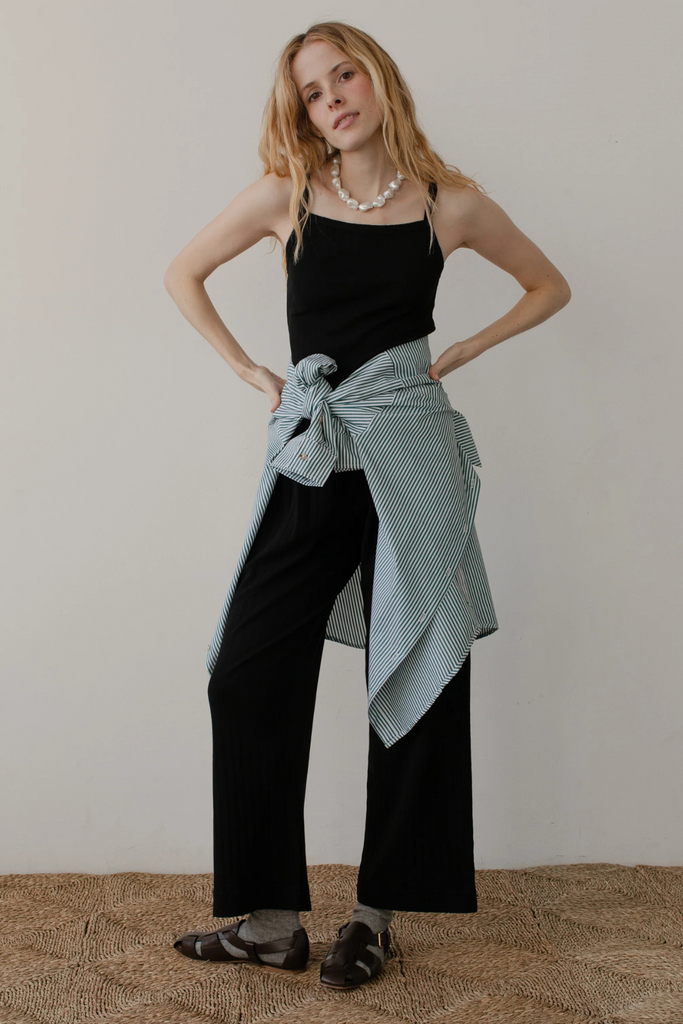 Donni Pointelle Simple Crop Pant in Jet at Parc Shop | Minneapolis, MN