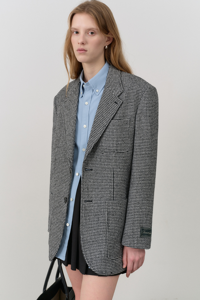 Dunst Unisex Oversized Wool Blazer in Black Check at Parc Shop | Minneapolis, MN