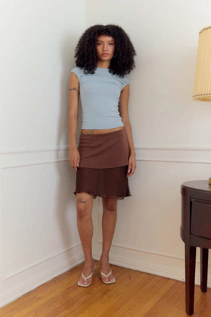 Geel Aria Mini Skirt in Chocolate at Parc Shop | Minneapolis, MN