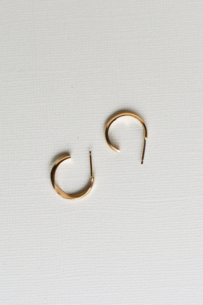 Gem & Blue Mini Heli Hoops in Gold Fill at Parc Shop | Minneapolis, MN