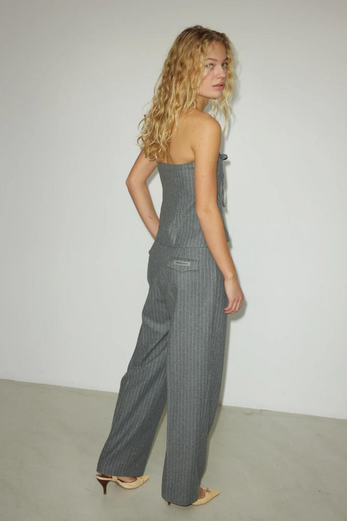 Hosbjerg Pipa Pant in light grey pinstripe Parc Shop | Minneapolis, MN