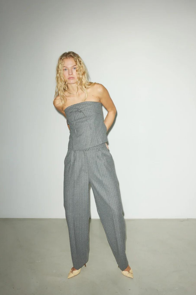 Hosbjerg Pipa Pant in light grey pinstripe Parc Shop | Minneapolis, MN