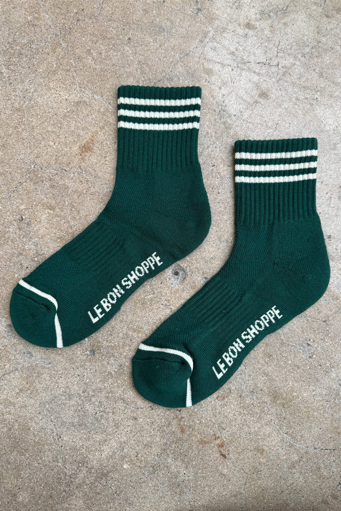 Le Bon Shoppe Boyfriend Socks in Hunter Green at Parc Shop | Minneapolis, MN