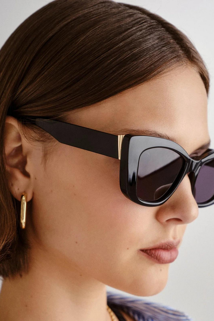 Le Specs Tranquil Turmoil Sunglasses in Black at Parc Shop