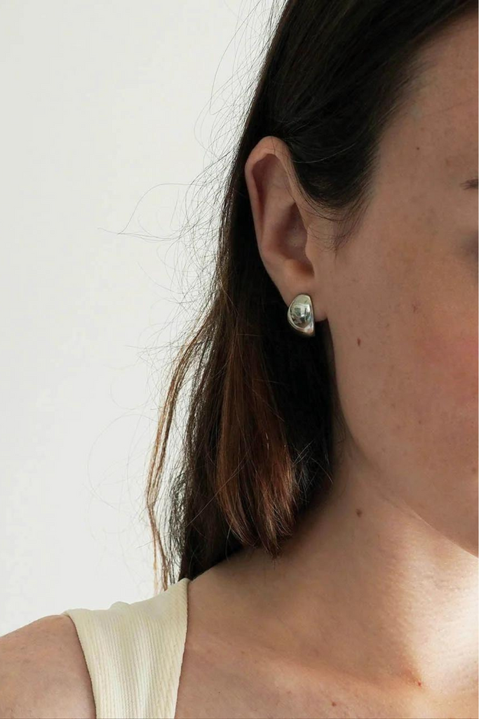 Maslo Huggie Earrings in Sterling Silver at Parc Shop | Minneapolis, MN