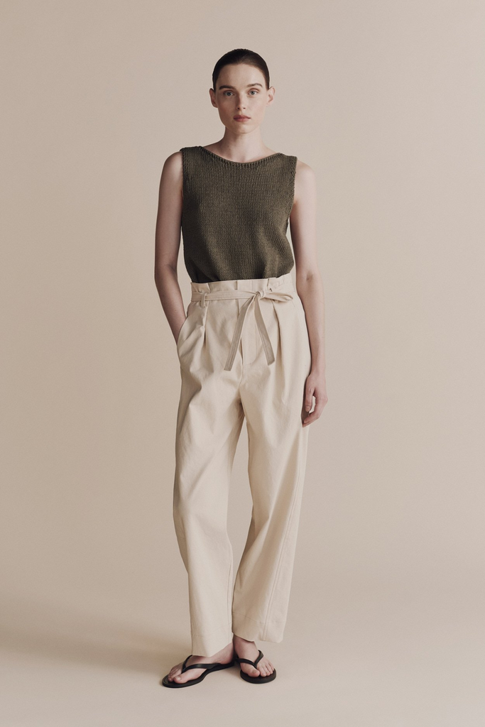 Mijeong Park Belted Barrel-Leg Pant in Cream at Parc Shop | Minneapolis, MN