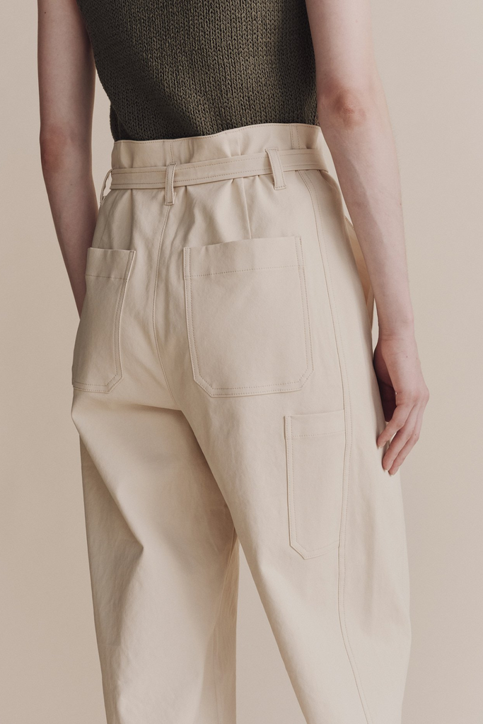 Mijeong Park Belted Barrel-Leg Pant in Cream at Parc Shop | Minneapolis, MN