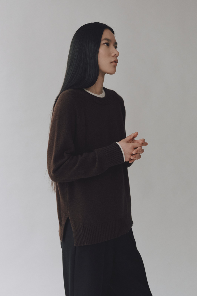 Mijeong Park Cashmere Blend Crewneck Knit in Brown at Parc Shop | Minneapolis, MN