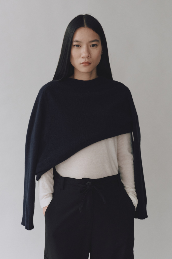 Mijeong Park Cashmere Blend Crewneck Knit in Navy at Parc Shop | Minneapolis, MN