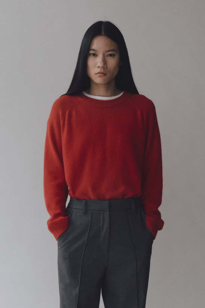 Mijeong Park Cashmere Blend Crewneck Knit in Red at Parc Shop | Minneapolis, MN