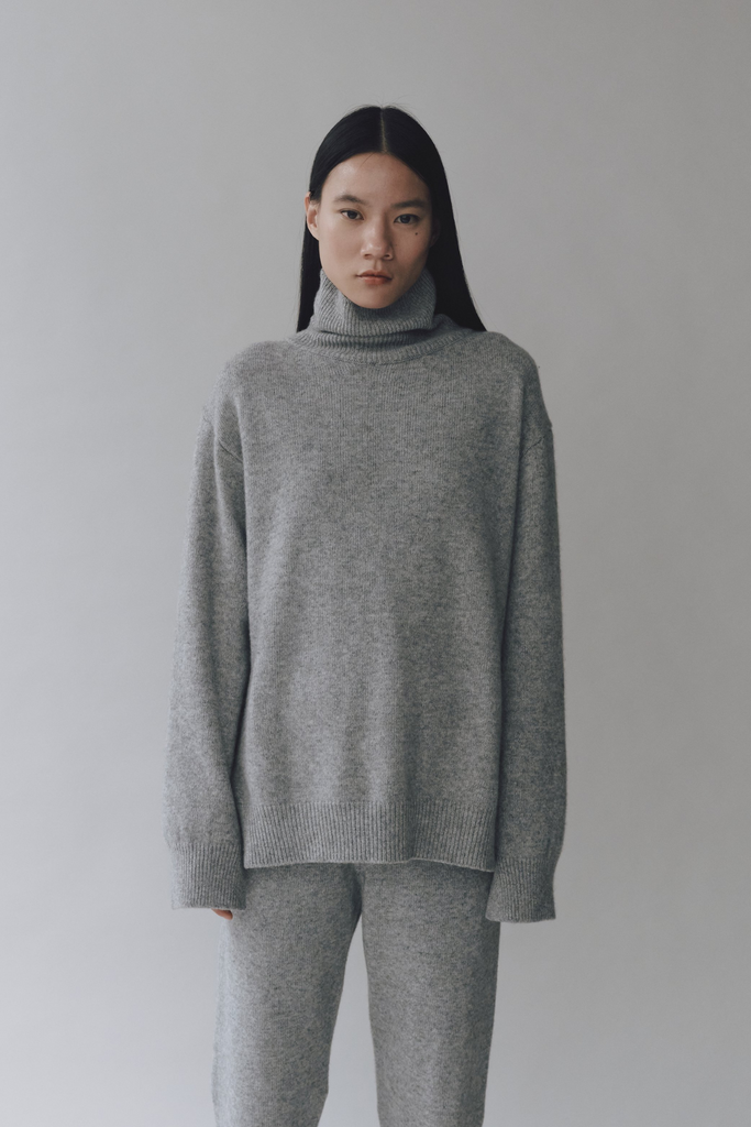 Mijeong Park Cashmere Blend High Neck Knit in Gray at Parc Shop | Minneapolis, MN