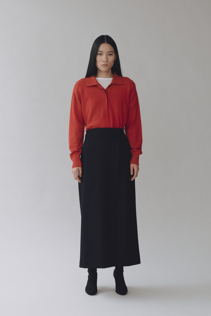 Mijeong Park Cashmere Blend Polo Sweater in Red at Parc Shop | Minneapolis, MN