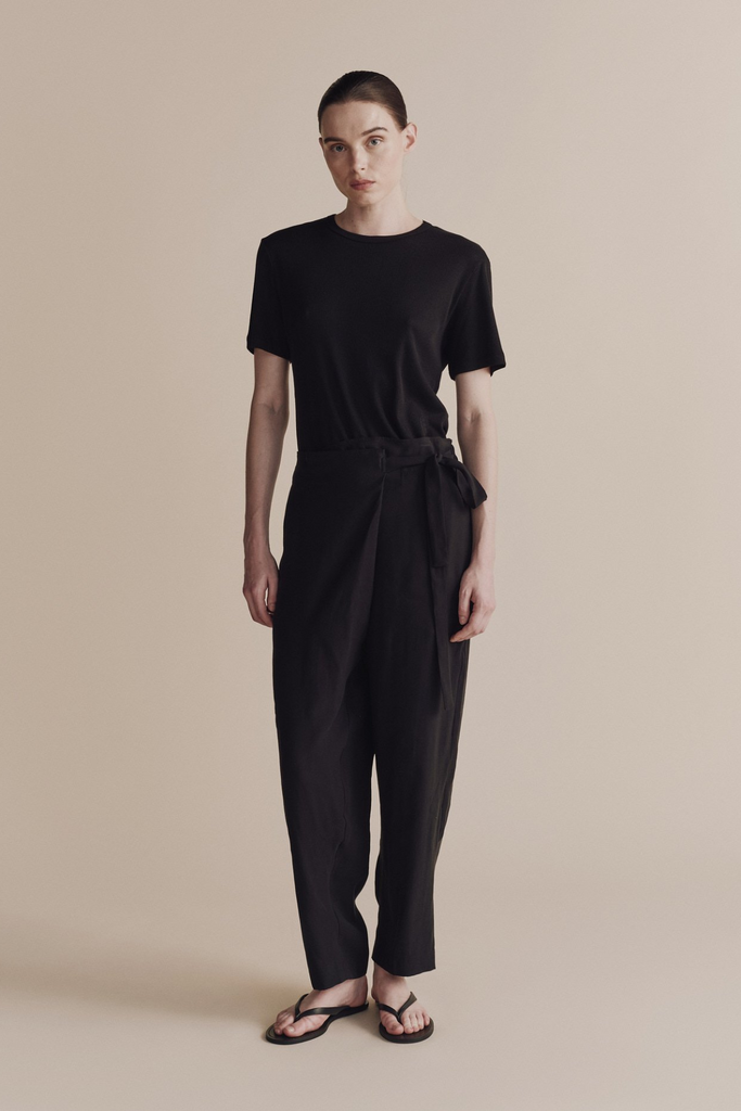 Mijeong Park Cotton Tencel Ribbed T-Shirt in Black at Parc Shop | MInneapolis, MN