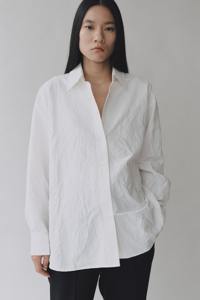 Mijeong Park Crinkled Oversized Shirt in White at Parc Shop | Minneapolis, MN