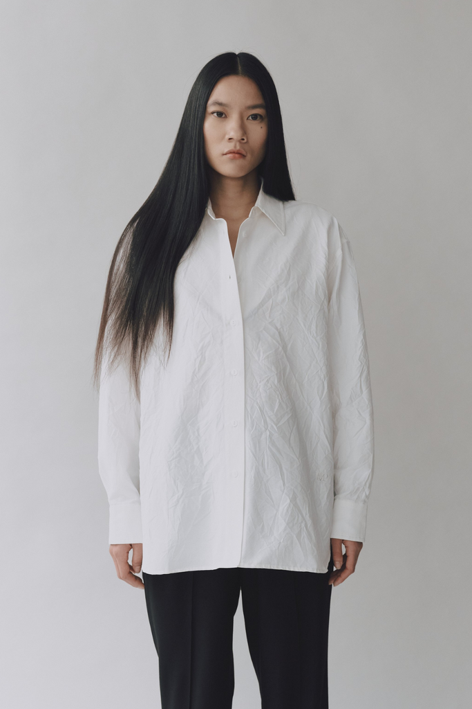 Mijeong Park Crinkled Oversized Shirt in White at Parc Shop | Minneapolis, MN