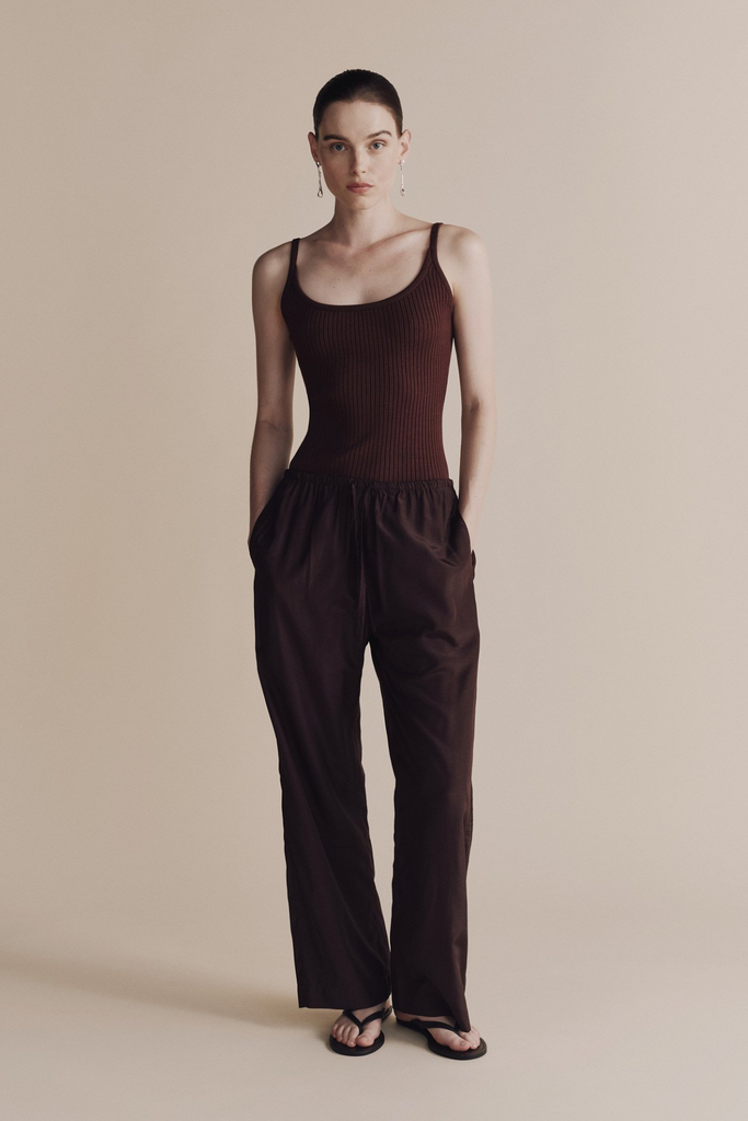 Mijeong Park Drawstring Wide Leg Pant in Dark Plum at Parc Shop | Minneapolis, MN