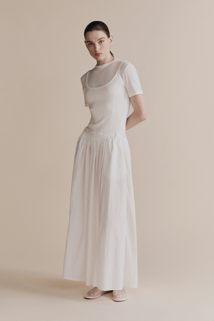 Mijeong Park Gathered Maxi Skirt in White at Parc Shop | Minneapolis, MN