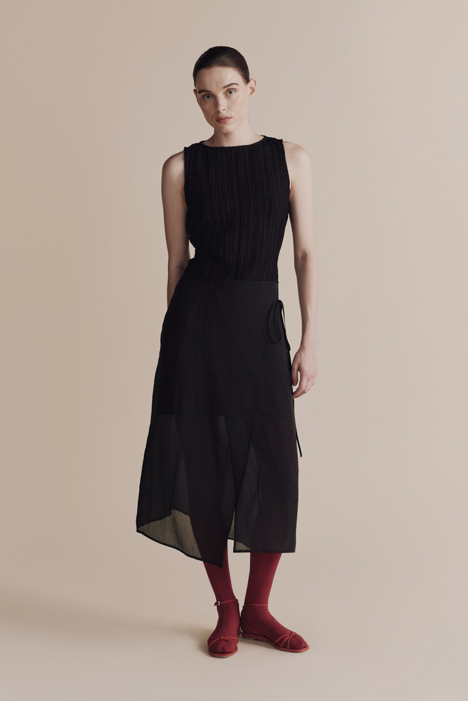 Mijeong Park Organza Wrap Skirt in Black at Parc Shop | Minneapolis, MN