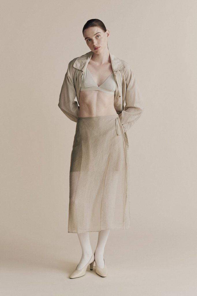 Mijeong Park Organza Wrap Skirt in Light Green at Parc Shop | Minneapolis, MN